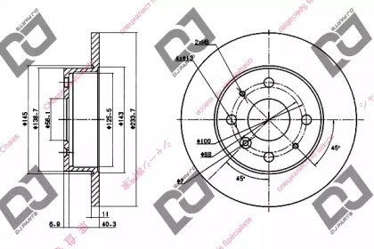 Тормозной диск DJ PARTS BD1261